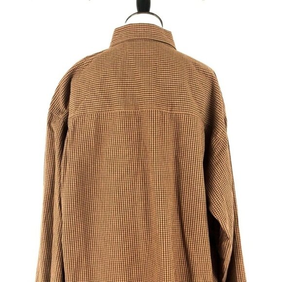 Columbia Men's XLT Tall Button-Down Shirt 100% Cotton Plaid Pattern Orange - Picture 7 of 8